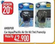 Promo Harga AMBIPUR Car Freshener Premium Clip Refill Pacific Air, Aqua 7 ml - Hypermart
