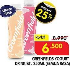 Promo Harga GREENFIELDS Yogurt Drink All Variants 250 ml - Superindo