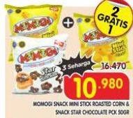 Promo Harga MOMOGI Snack Mini Stick Roasted Corn & Snack Star Chocolate Pck50gr  - Superindo