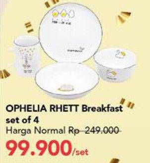 Promo Harga OPHELIA RHETT Breakfast Set Of 4  - Carrefour