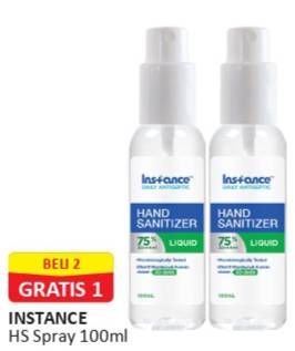 Promo Harga INSTANCE Hand Sanitizer Liquid Spray 100 ml - Alfamart