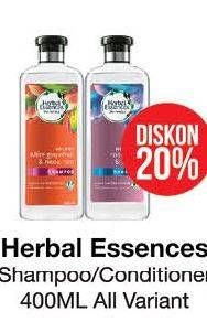 Promo Harga HERBAL ESSENCES Shampoo/ Conditioner 400 mL  - Guardian