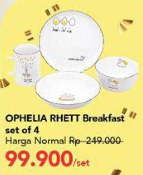 Promo Harga OPHELIA RHETT Breakfast Set Of 4  - Carrefour