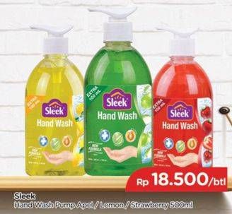 Promo Harga SLEEK Hand Wash Antibacterial Apple, Lemon, Strawberry 500 ml - TIP TOP