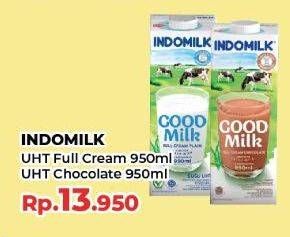 Promo Harga Indomilk Susu UHT Full Cream Plain, Cokelat 950 ml - Yogya