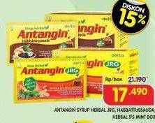 Promo Harga Antangin Jrg Syrup Herbal JRG, Mint per 5 sachet 15 ml - Superindo