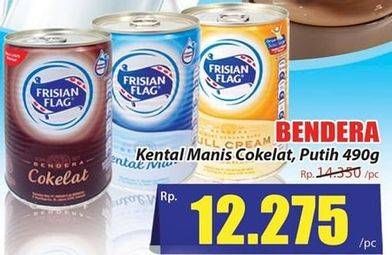 Promo Harga FRISIAN FLAG Susu Kental Manis Cokelat, Putih 490 gr - Hari Hari