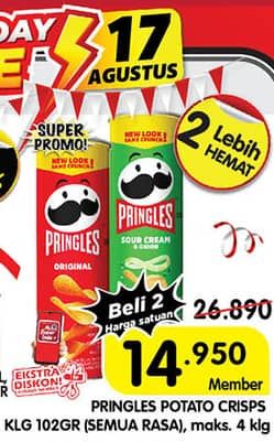 Promo Harga Pringles Potato Crisps All Variants 107 gr - Superindo