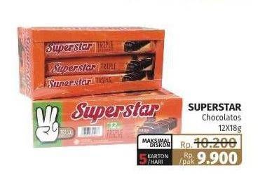 Promo Harga ROMA Superstar Wafer per 12 pcs 18 gr - Lotte Grosir