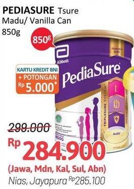 Promo Harga PEDIASURE Complete Triplesure Vanila, Madu 850 gr - Alfamidi