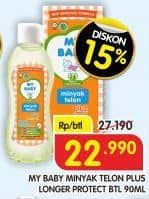 Promo Harga My Baby Minyak Telon Plus Longer Protection 90 ml - Superindo