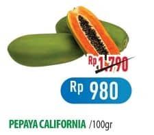 Promo Harga Pepaya California per 100 gr - Hypermart
