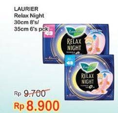 Promo Harga Laurier Relax Night 30cm 8 pcs - Indomaret