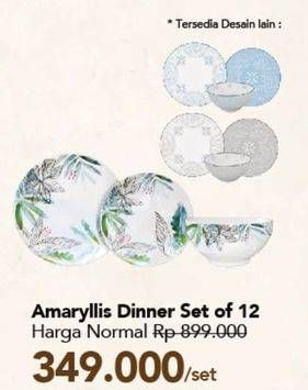 Promo Harga Amaryllis Dinner Set per 12 pcs - Carrefour