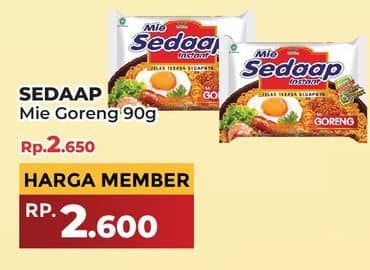 Promo Harga Sedaap Mie Goreng 90 gr - Yogya