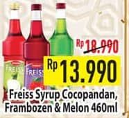 Promo Harga Freiss Syrup Melon, Frambozen, Cocopandan 500 ml - Hypermart