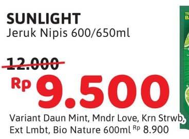 Promo Harga Sunlight Pencuci Piring Jeruk Nipis 100 600 ml - Alfamidi