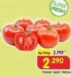 Promo Harga Tomat Beef Fresh per 100 gr - Superindo