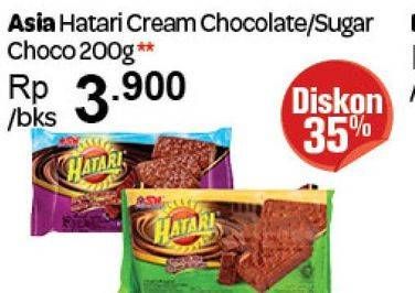 Promo Harga ASIA HATARI Cream Biscuits Chocolate, Sugar Chocolate 200 gr - Carrefour