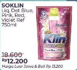 Promo Harga SO KLIN Liquid Detergent + Anti Bacterial Biru, + Anti Bacterial Red Perfume Collection, + Anti Bacterial Violet Blossom, + Softergent Pink 750 ml - Alfamart