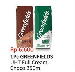 Promo Harga GREENFIELDS UHT Choco Malt, Full Cream 250 ml - Alfamidi