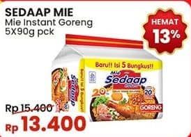 Promo Harga Sedaap Mie Goreng Original per 5 pcs 90 gr - Indomaret