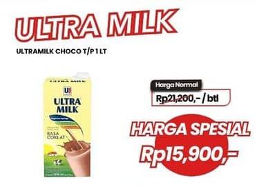 Promo Harga Ultra Milk Susu UHT Coklat 1000 ml - Carrefour