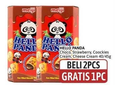 Promo Harga Meiji Hello Panda Biscuit Strawberry, Cookies And Cream, Cheese Cream 45 gr - Alfamidi