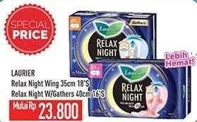 Promo Harga Laurier Relax Night 35cm, Gathers 40cm 16 pcs - Hypermart