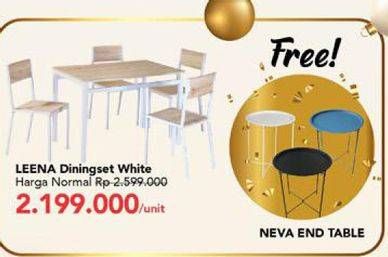 Promo Harga LEENA Diningset (1 Table + 4 Chairs)  - Carrefour