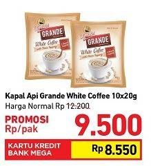 Promo Harga Kapal Api Grande White Coffee per 10 sachet 20 gr - Carrefour