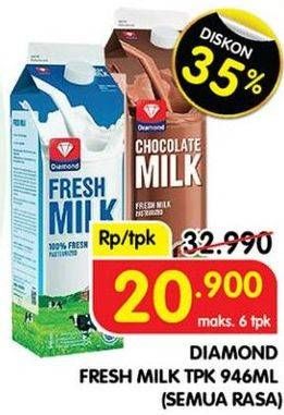 Promo Harga Diamond Fresh Milk All Variants 946 ml - Superindo