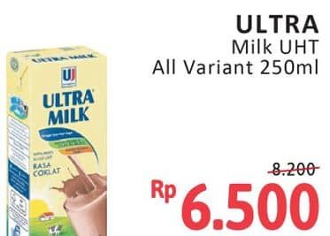 Promo Harga Ultra Milk Susu UHT All Variants 250 ml - Alfamidi