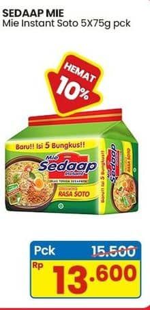 Promo Harga Sedaap Mie Kuah Soto per 5 pcs 75 gr - Indomaret