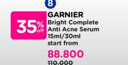 Promo Harga Garnier Bright Complete Serum Anti Acne Serum 15 ml - Watsons