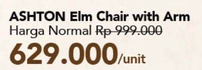 Promo Harga Ashton Elm Chair With Arm 44 X 70 X 44 Cm  - Carrefour