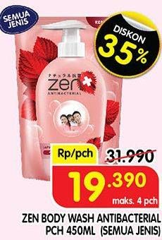 Promo Harga ZEN Anti Bacterial Body Wash All Variants 450 ml - Superindo