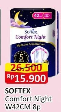 Promo Harga Softex Comfort Night Wing 42cm 8 pcs - Alfamart
