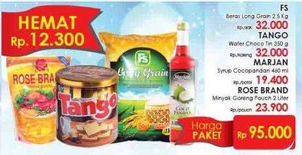 Promo Harga FS Beras + Tango Wafer + Marjan Sirup + Rose Brand Minyak Goreng  - LotteMart
