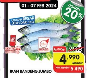 Promo Harga Ikan Bandeng Jumbo per 100 gr - Superindo