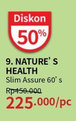 Promo Harga Natures Health Slim Assure 60 pcs - Guardian