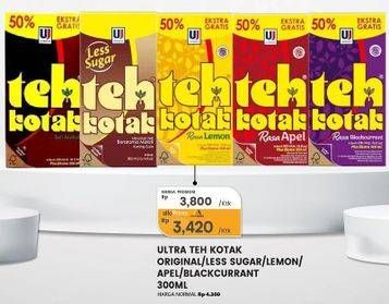 Promo Harga Ultra Teh Kotak Jasmine, Less Sugar, Lemon, Apple, Blackcurrant 300 ml - Carrefour
