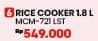 Promo Harga Miyako Rice Cooker MCM-721 LST  - COURTS