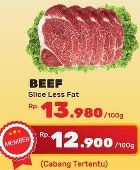 Promo Harga Beef Slice Less Fat per 100 gr - Yogya