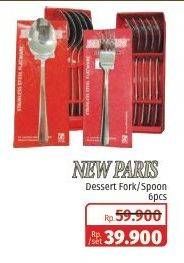 Promo Harga NEW PARIS Dessert Fork/Spoon 6 pcs - Lotte Grosir
