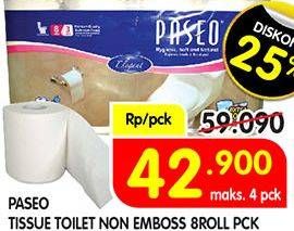 Promo Harga PASEO Toilet Tissue Elegant Non Emboss 8 roll - Superindo