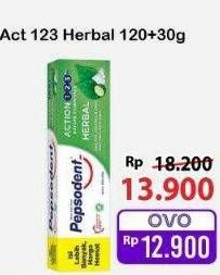 Promo Harga Pepsodent Pasta Gigi Action 123 Herbal 150 gr - Alfamart