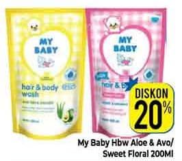 Promo Harga My Baby Hair & Body Wash Aloe Vera Avocado, Sweet Floral 400 ml - Hypermart