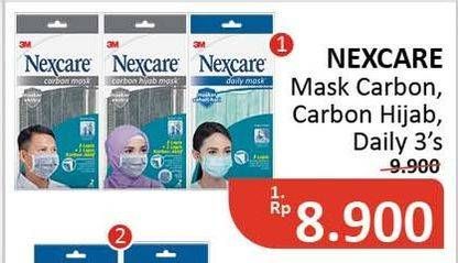 Promo Harga 3M NEXCARE Masker Carbon, Carbon Hijab, Daily 3 pcs - Alfamidi