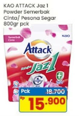 Promo Harga Attack Jaz1 Detergent Powder Semerbak Cinta, Pesona Segar 800 gr - Indomaret